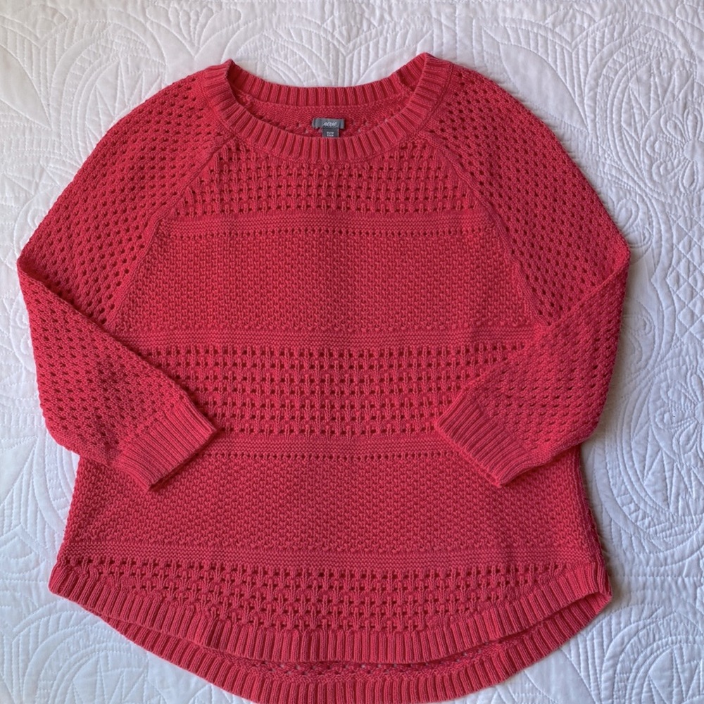 Aerie by American Eagle Women’s XS 3/4 Sleeve 💯 Cotton Pink Sweater